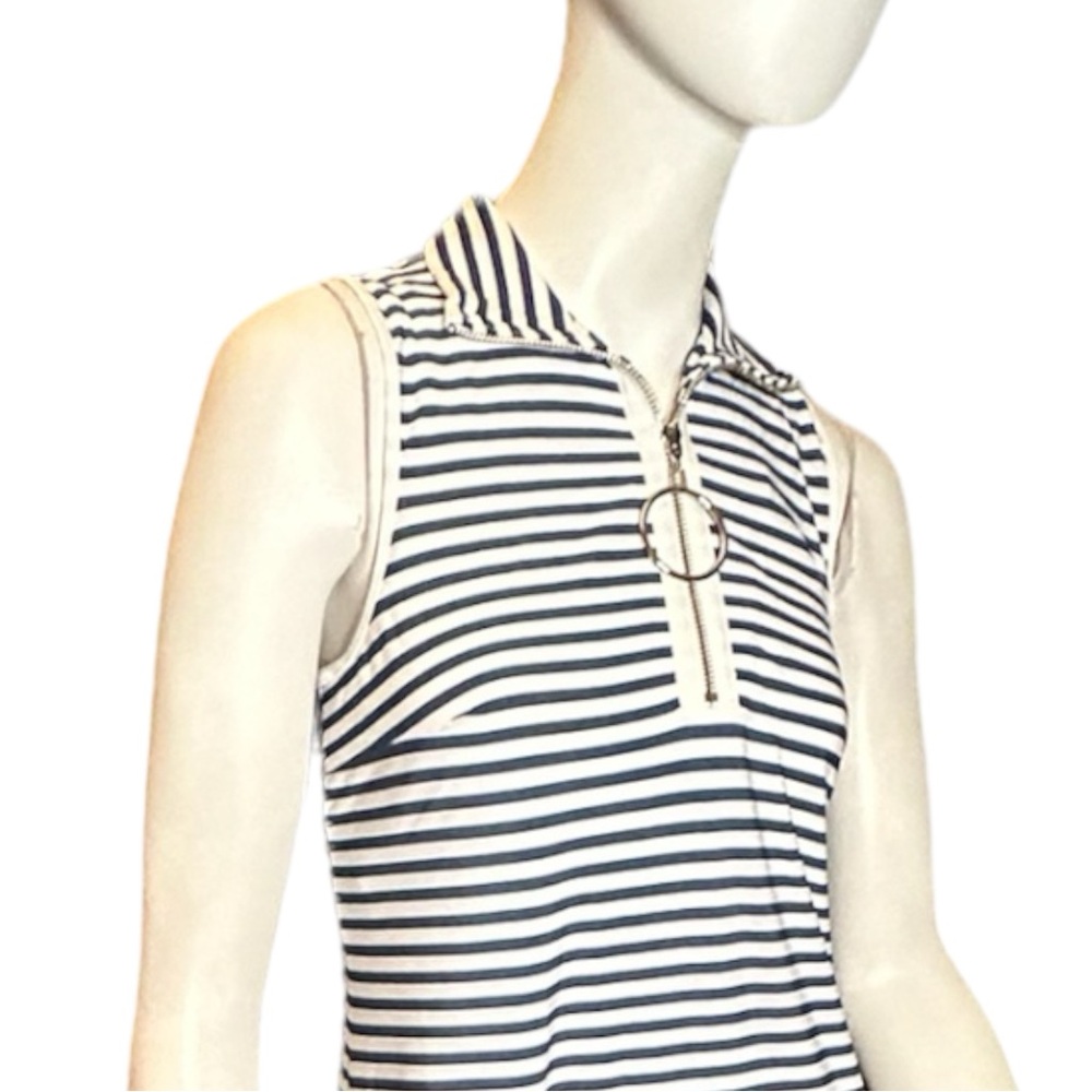 Ivy Lane Stripe Dress Navy White Mod Small - Picture 3 of 13
